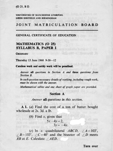 1968 O level page 1.png