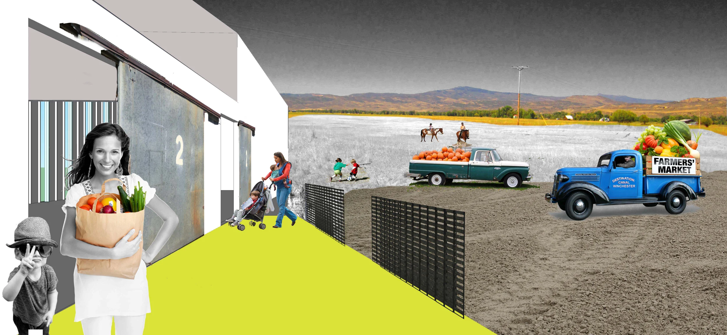  Exterior elevated circulation serves as a loading doc and sales corridor during farmers markets 
