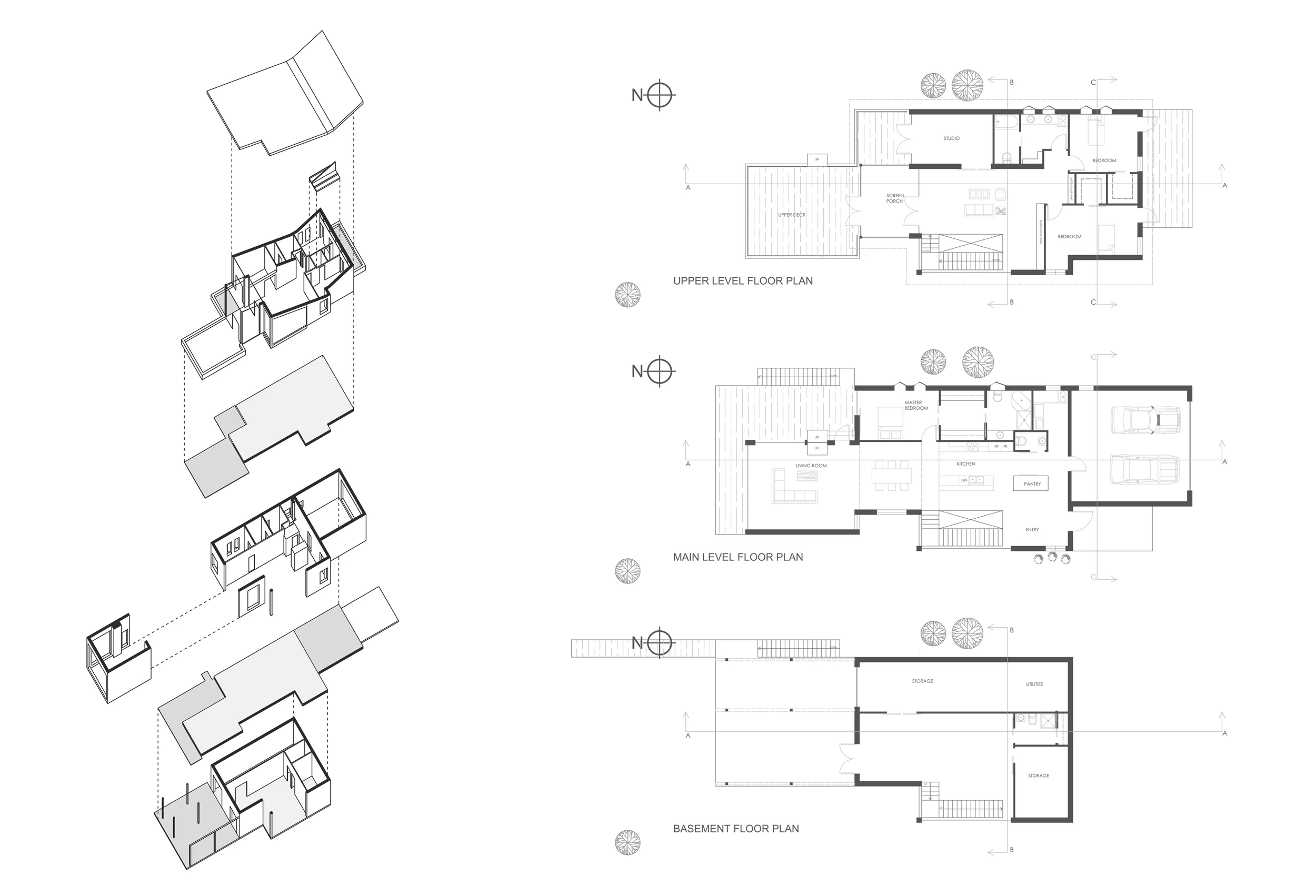  Exploded Axon + Floor Plans - AutoCAD + Photoshop 