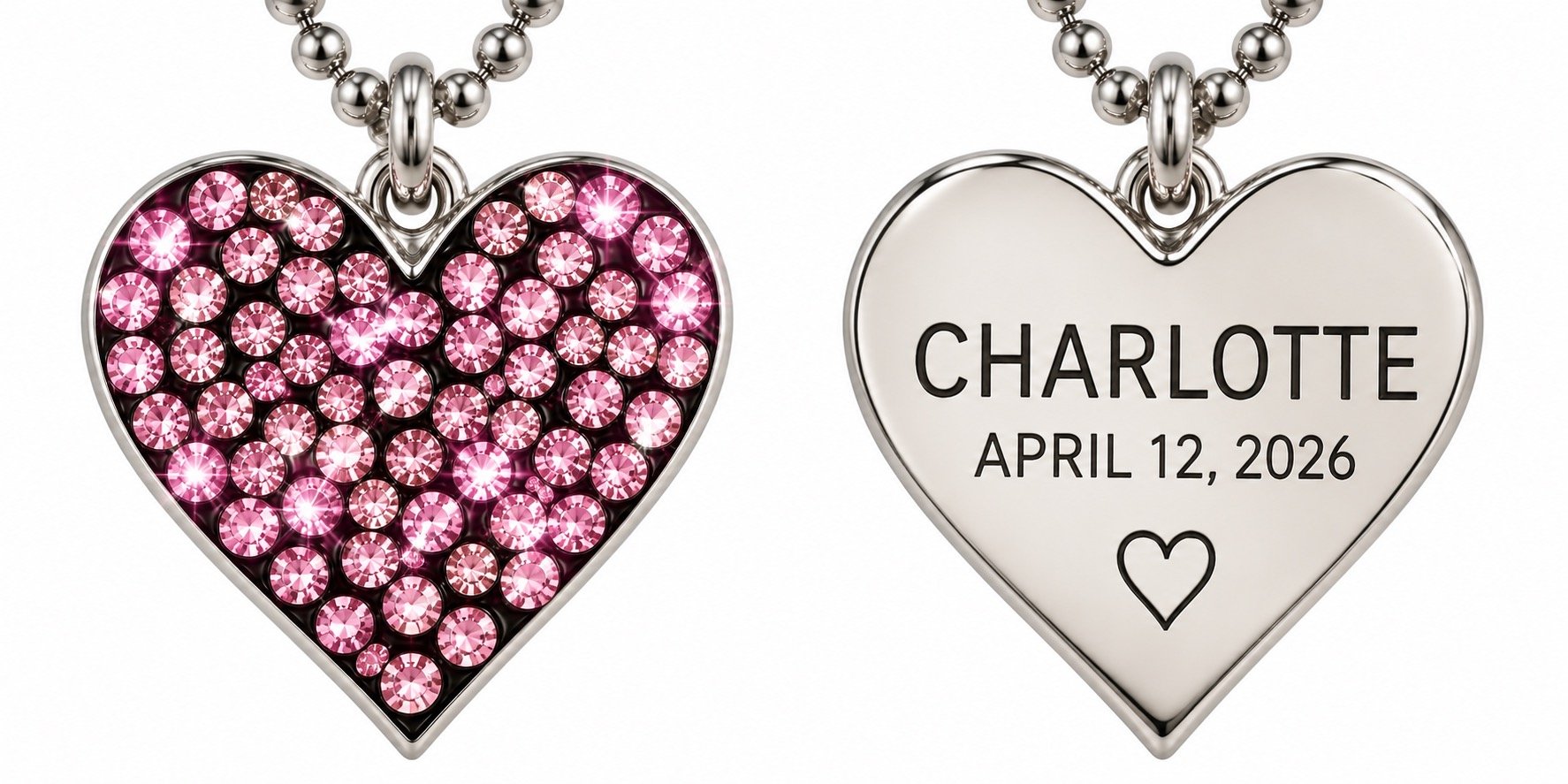 Sparkle Heart Pig Tag