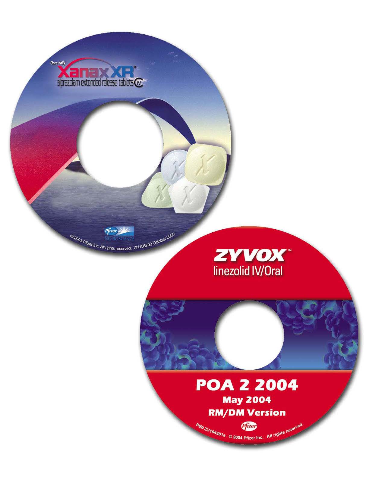 DVD Labels for Zyvox & Xanax