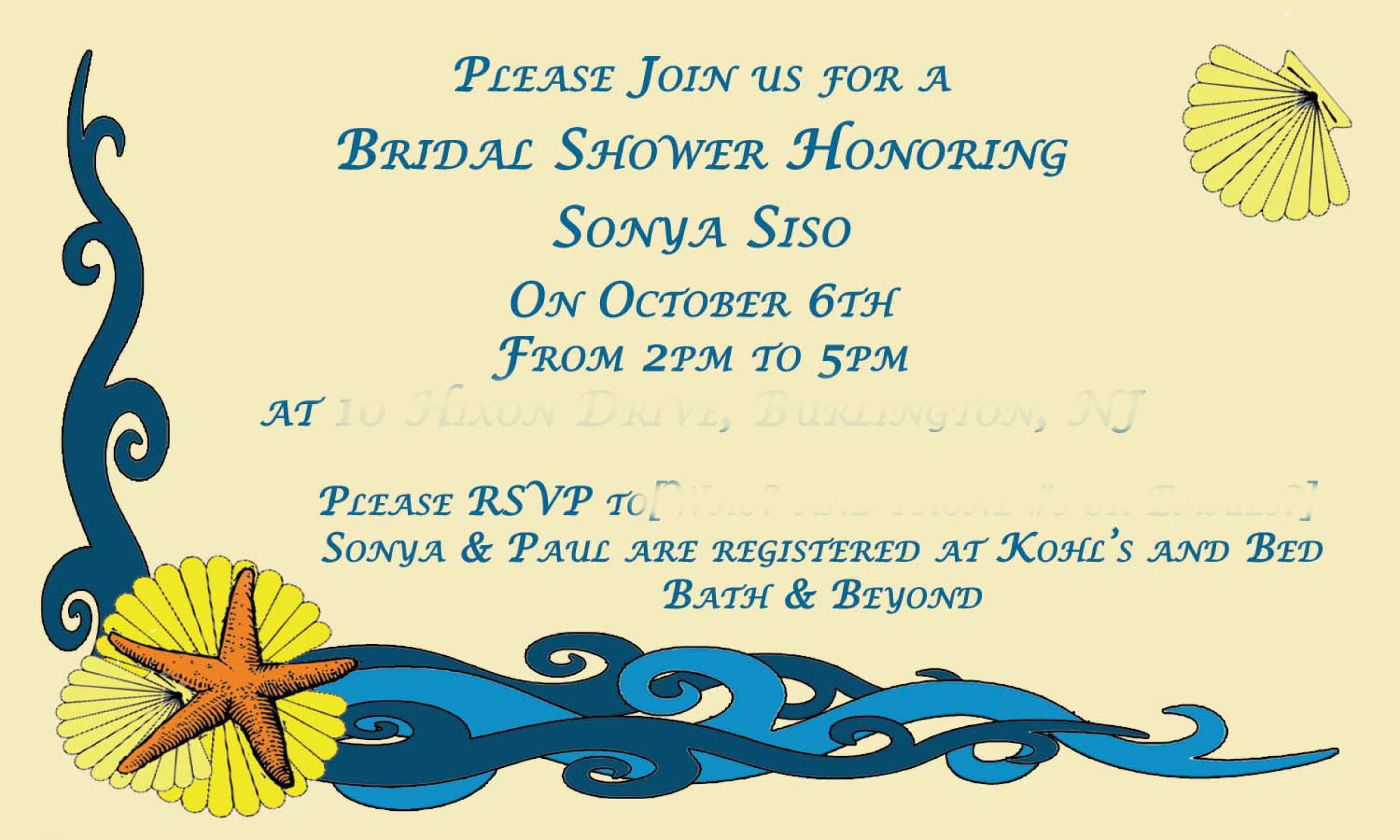 Beach Bridal Shower Invite