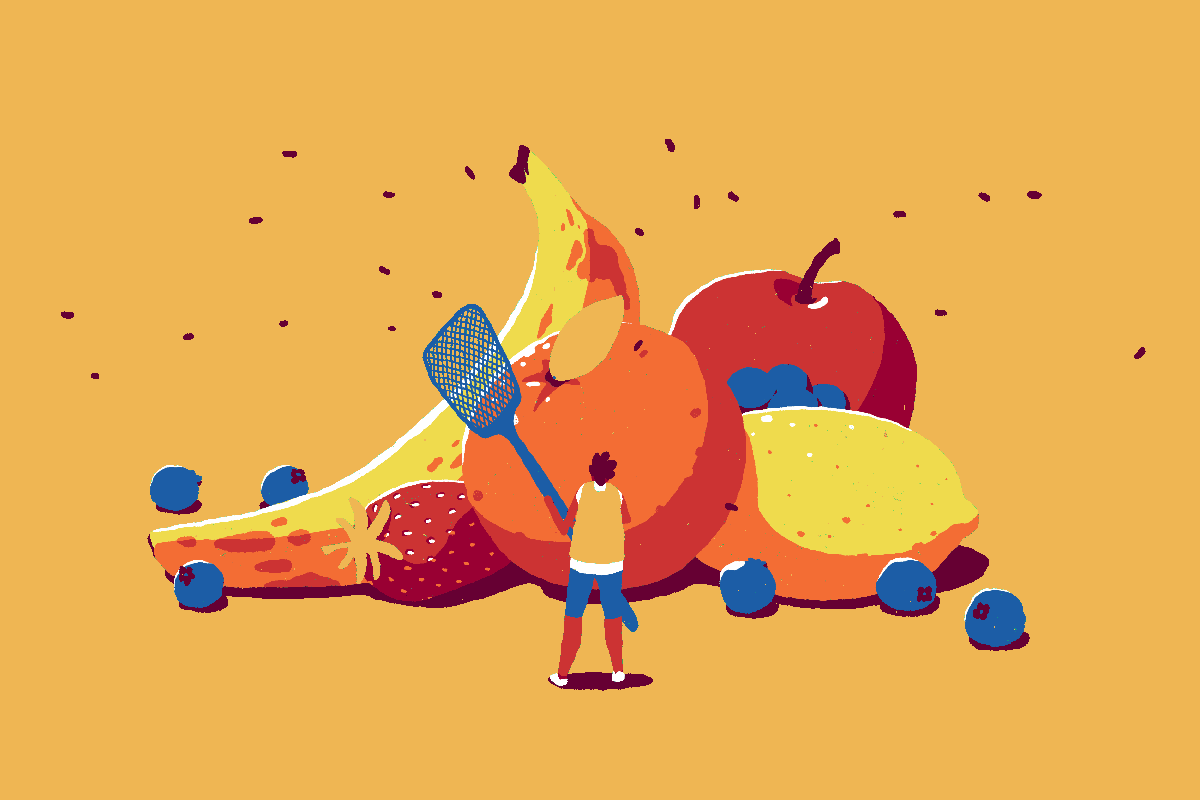Washington Post 'Voraciously' - Fruit Flies — Ronan Lynam illustration Washington Post 'Voraciously' - Fruit Flies — Ronan Lynam illustration
