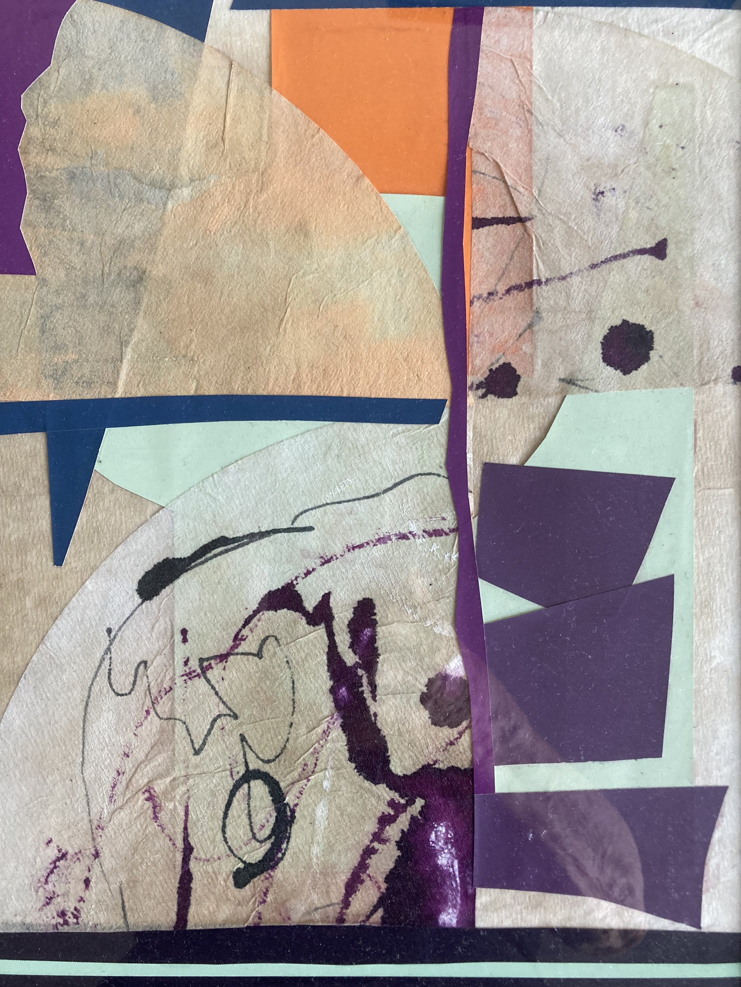 painted paper and acrylic mixed media