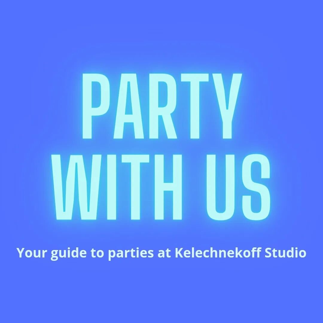 Come and party with us 🎉
We have some great party packages on offer!

Image description: There are six slides, all of which are dark blue. The headings on each slide are neon light blue, subheadings are neon pink, and bodies of text are white.

Slid