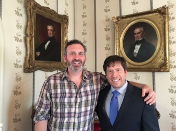 Ben Sawyer and Tom Price at the James K. Polk Home & Museum in Columbia, TN. The two paintings in the background were done two years apart by the same artist.