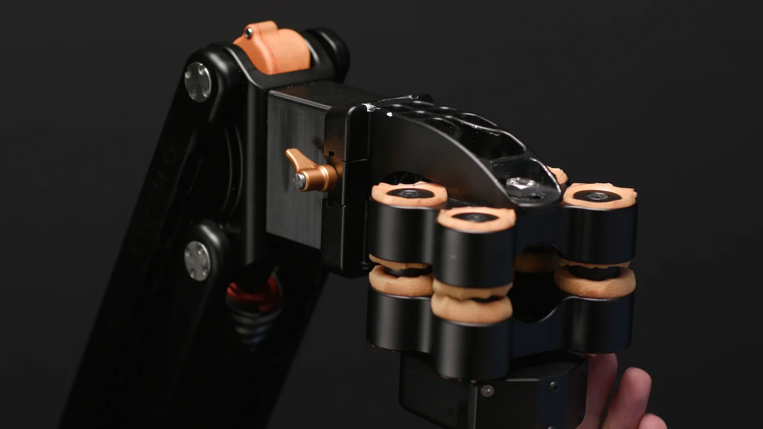 Spatial damper prototype shown here in downward position.