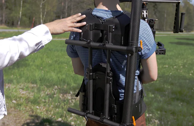 Operator wearing XOvest.