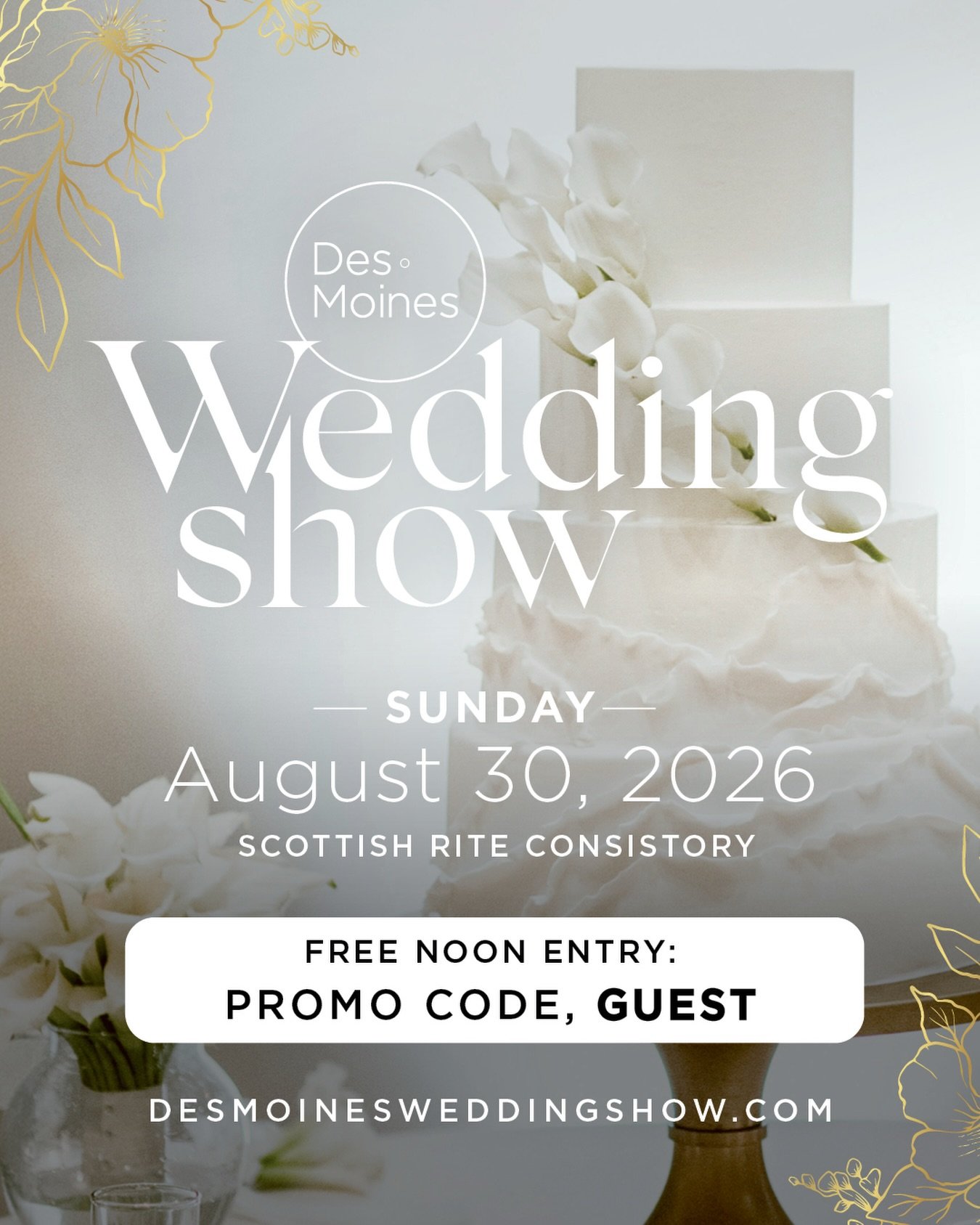 FREE admission?? Your Sunday plans just got a little more exciting! 

The Des Moines Wedding Show is THIS Sunday! Come spend the afternoon meeting local wedding pros, gathering inspiration, and getting a head start on wedding planning. Stop by my boo