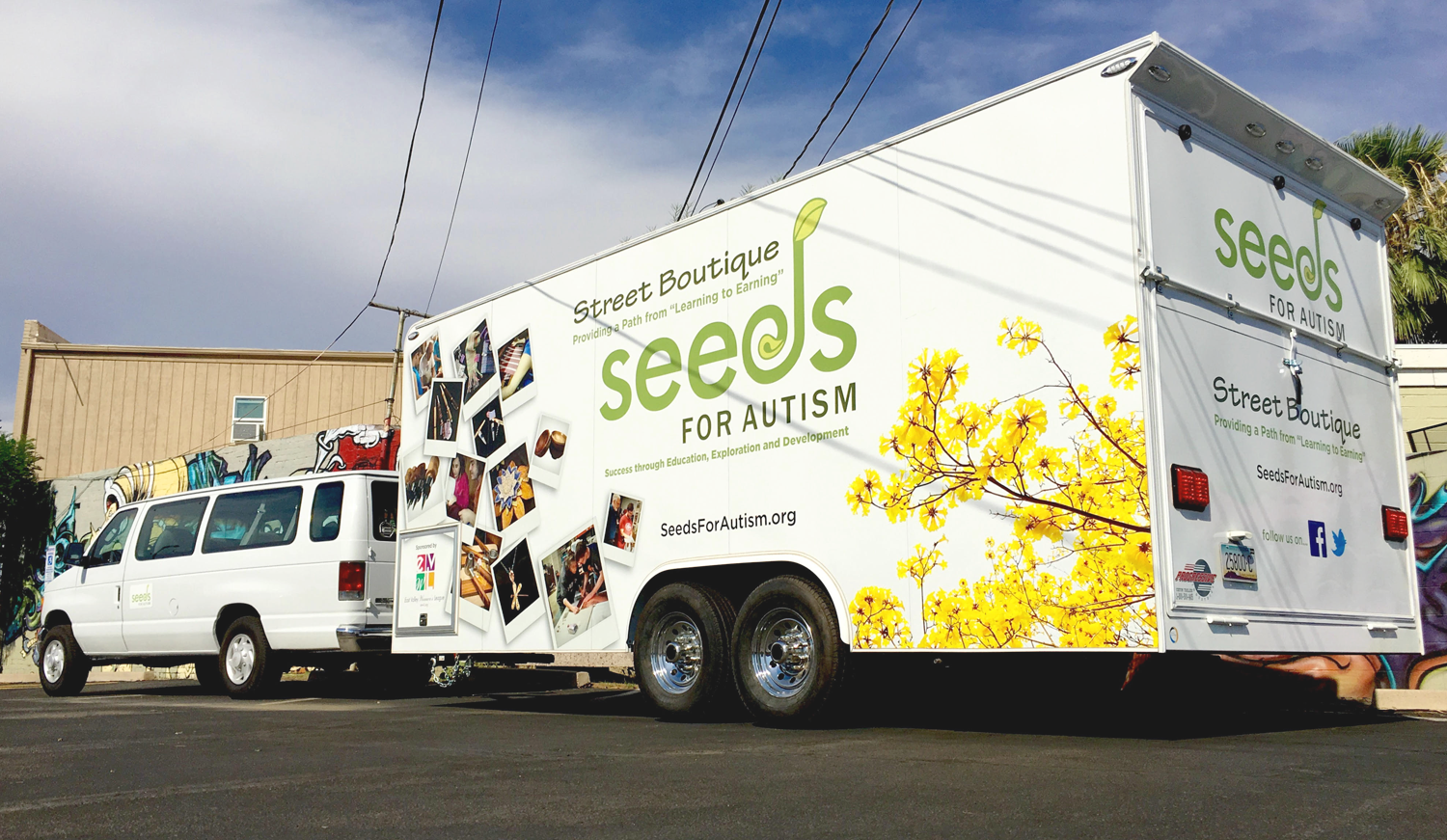 We are so grateful to our Board of Directors and East Valley Women's League for making our dream of a mobile boutique become a reality. If you are interested in having the SEEDs for Autism Mobile Boutique featured at your business or event, please contact us at 602-253-4471 .