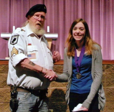 Don Falk with Ron Sager Scholarship of Honor recipient, Hannah Linebaugh