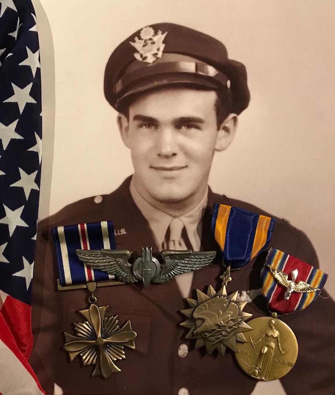 1st Lieutenant, Carl Kratzer recipient of two distinguished Flying Crosses, an Air Medal along with the WWII Victory Medal