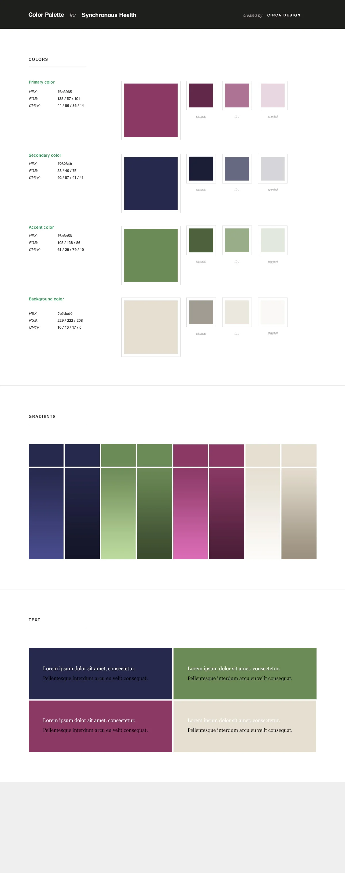 Synchronous Health Color Palette by Circa Design