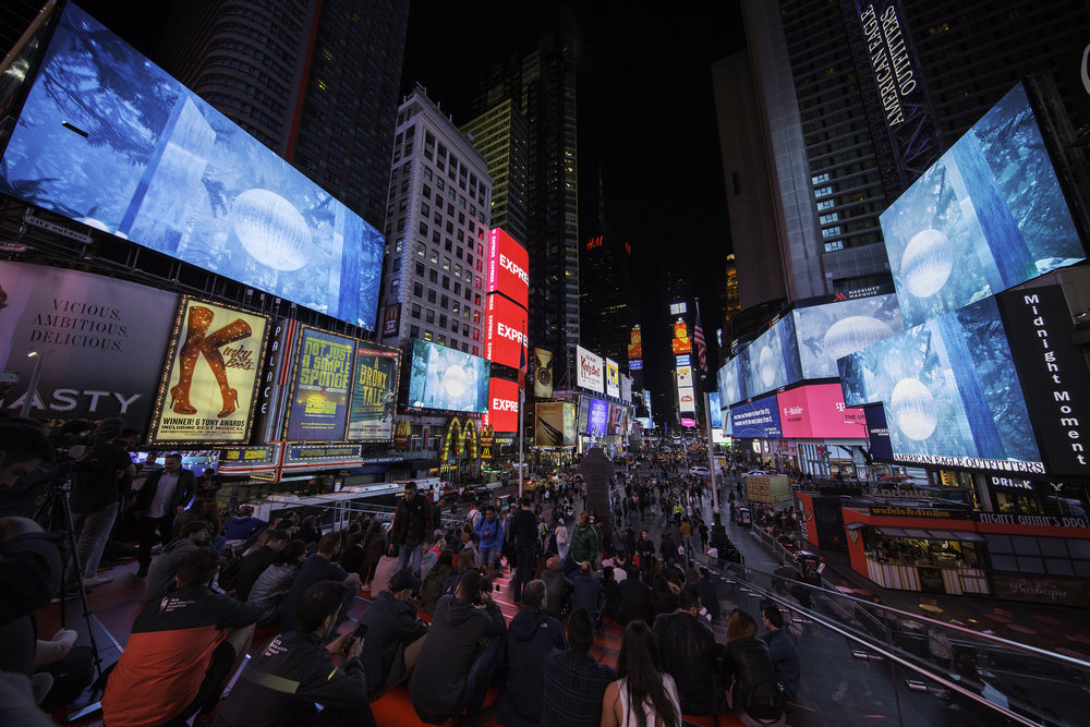   From official press release:   In partnership with BRIC, Times Square Arts presents artist Jakob Steensen’s Terratic Animism on Times Square’s electronic billboards from 11:57 p.m. to midnight every night in November.  This project is a part of Mid