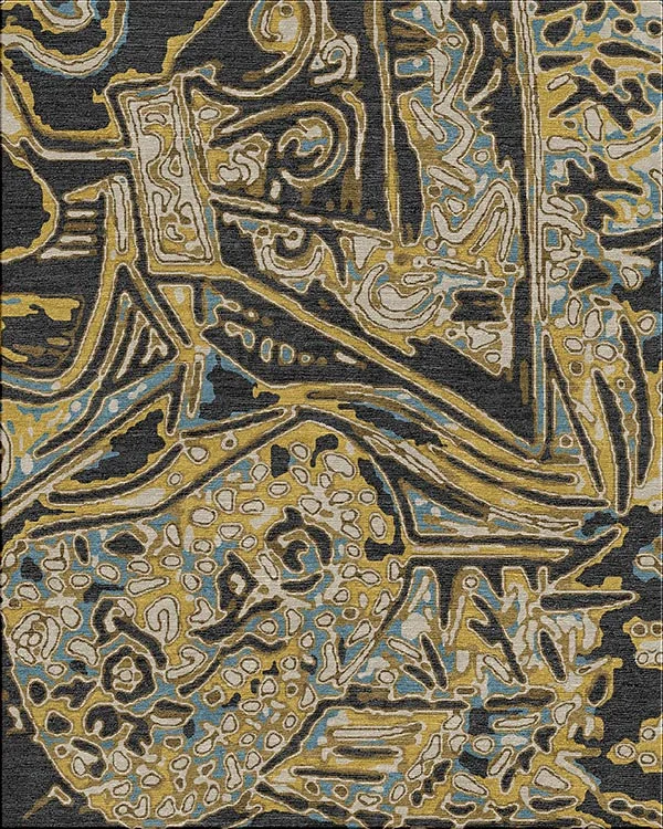 charcoal blue gold