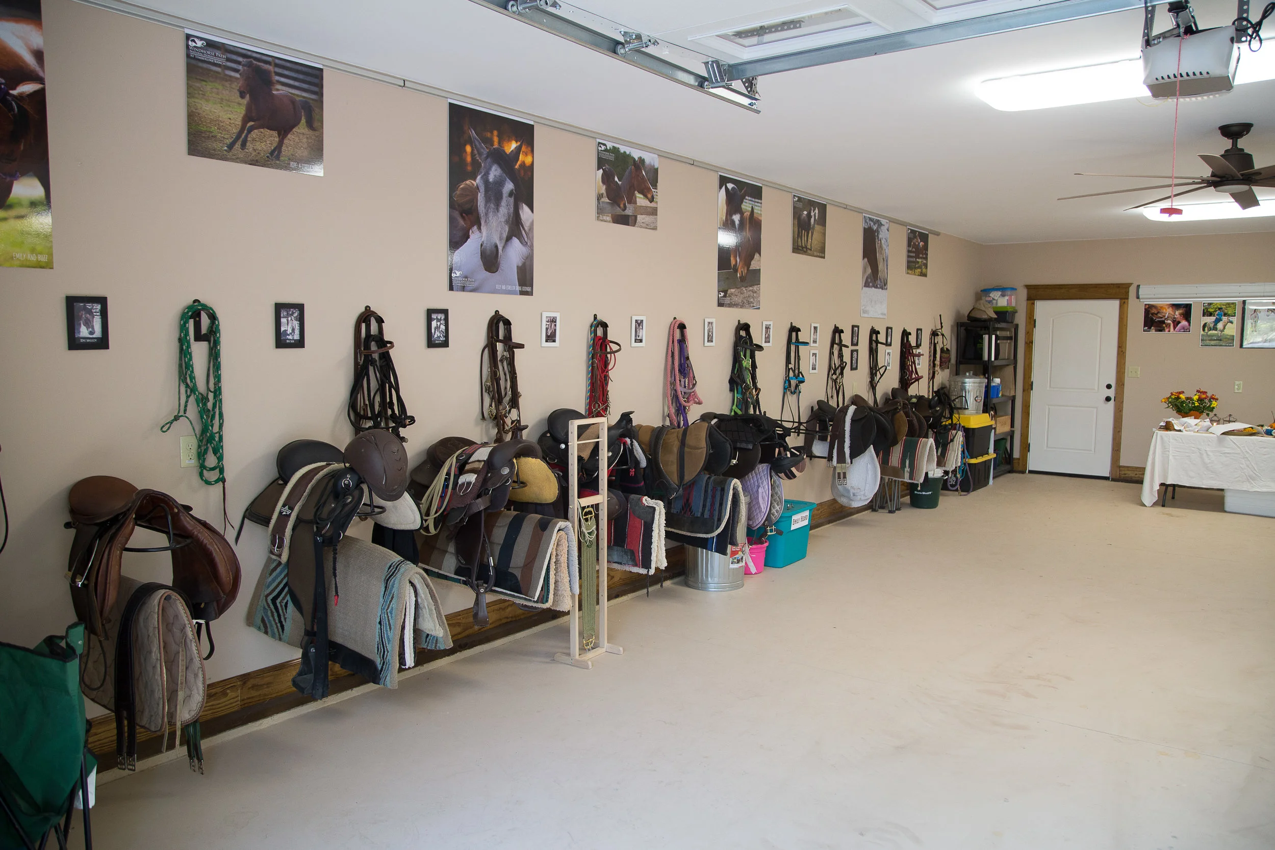 Climate-controlled tack room, classroom, and restroom at Timberline Ranch, LLC.