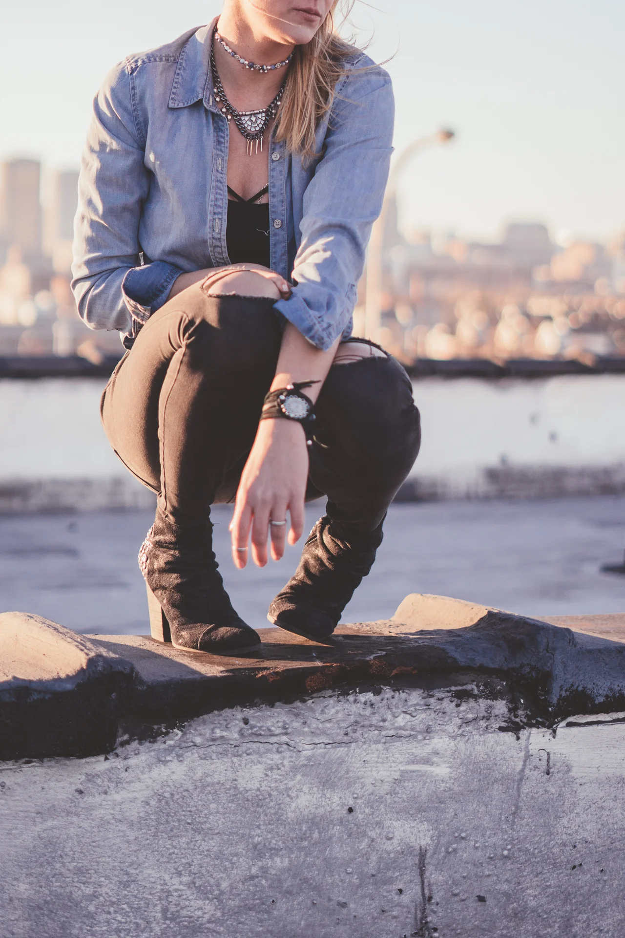 indie twenty, indie twenty jewelry, buffalo blogger, buffalo fashion blogger, small business buffalo, pandeia watches, stacking boho jewelry, boho style tips, gap style, boho denim shirt, inspiring blogger quotes, seek axiom, ryan kell photography, rachel sweeney entrepreneur, buffalo model, wny model opportunities