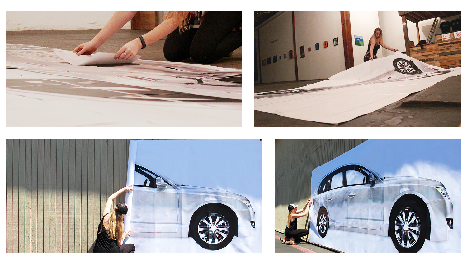 The process of creating the life-sized wallscape