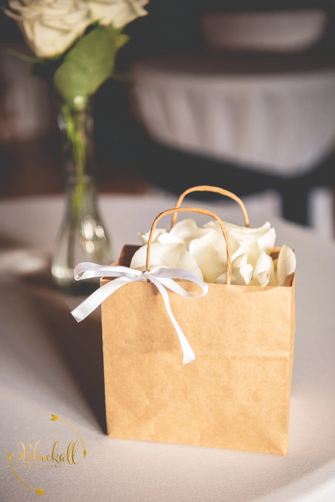  Taking apart a gift bag to make it smaller and using a cute little ribbon/bridesmaid hanger loop it turned out pretty great!! :)  