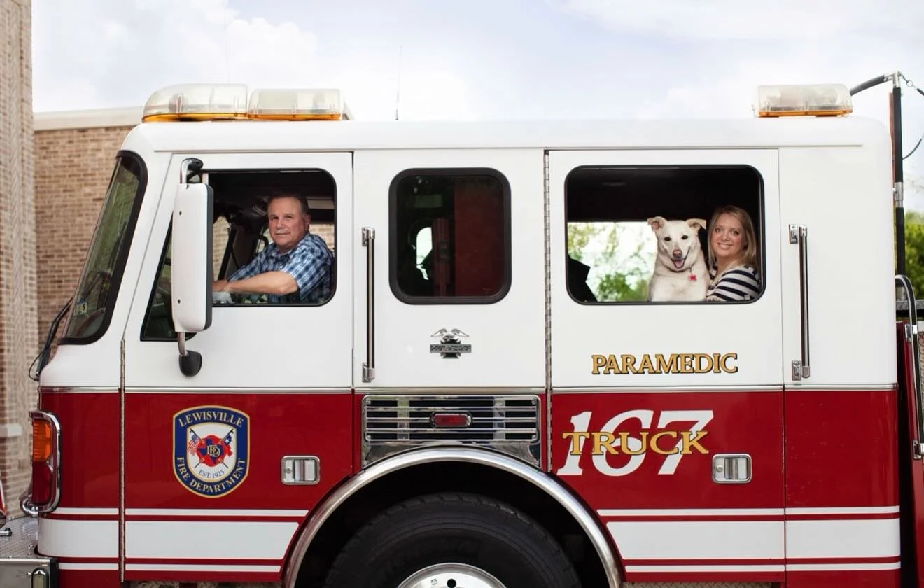 In honor of our best girl we lost 5 years ago today. Look at that smile- she loved being at the firehouse with our guy! #LexiDog 

📸 The Dog Photographer