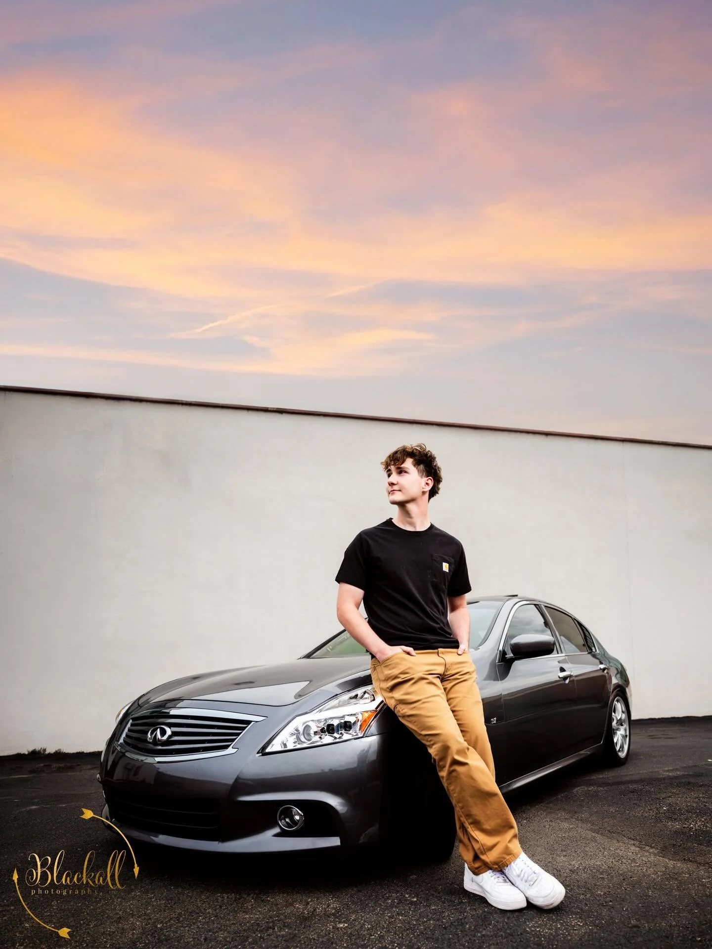 This MHS grad has his sights set on the automotive world, so you know we had to park him right where he belongs&mdash;front and center with his ride!