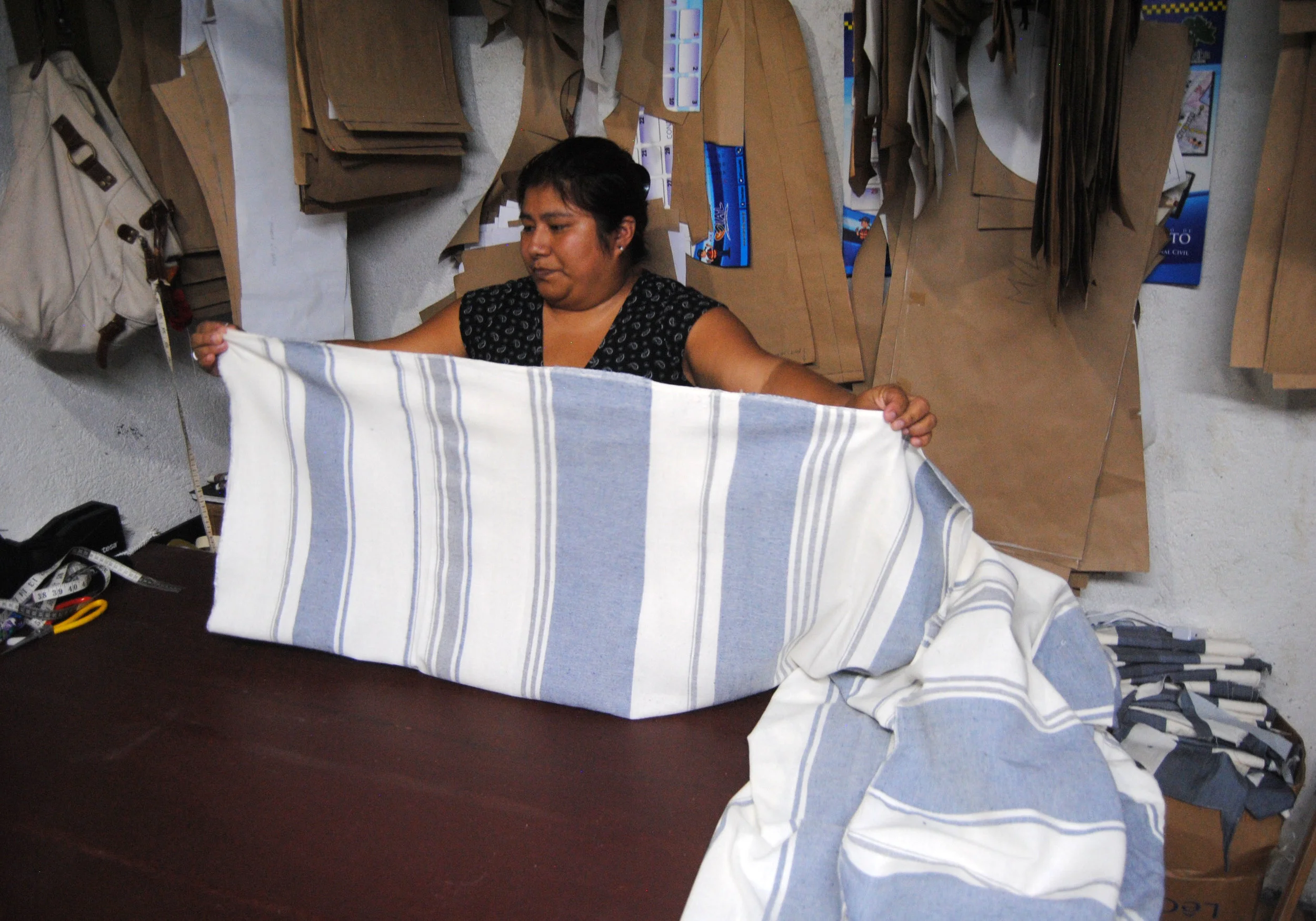 Irma Sophia in her sewing studio in her house. Cuidad Vieja, Guatemala