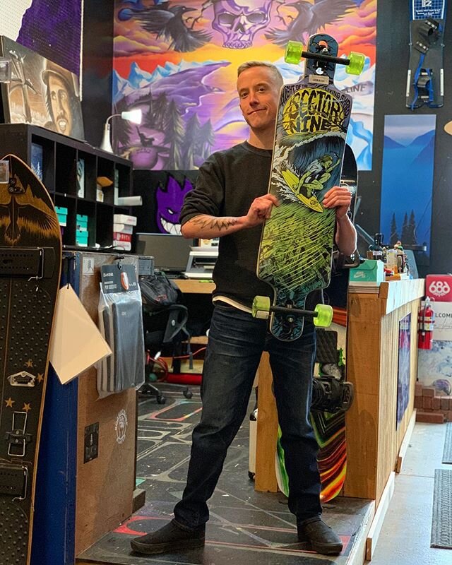 Another one in the streets!  The homie @leonu03 came through and swooped up the &ldquo;Night of The Living Shred&rdquo; double drop @sector9 today!  He&rsquo;s already out ripping that sucker around too!  Leon snowboards during the winter and use to 