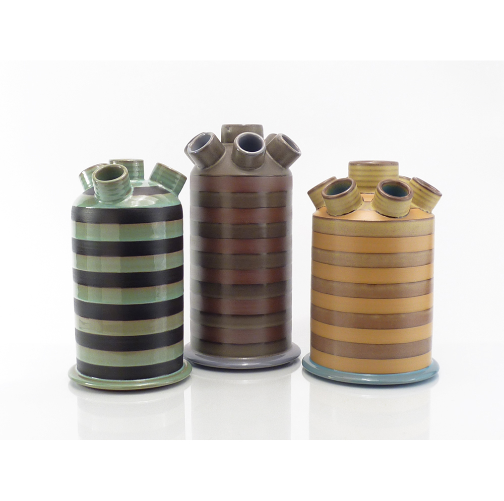 Striped Flux Capacitor Vases