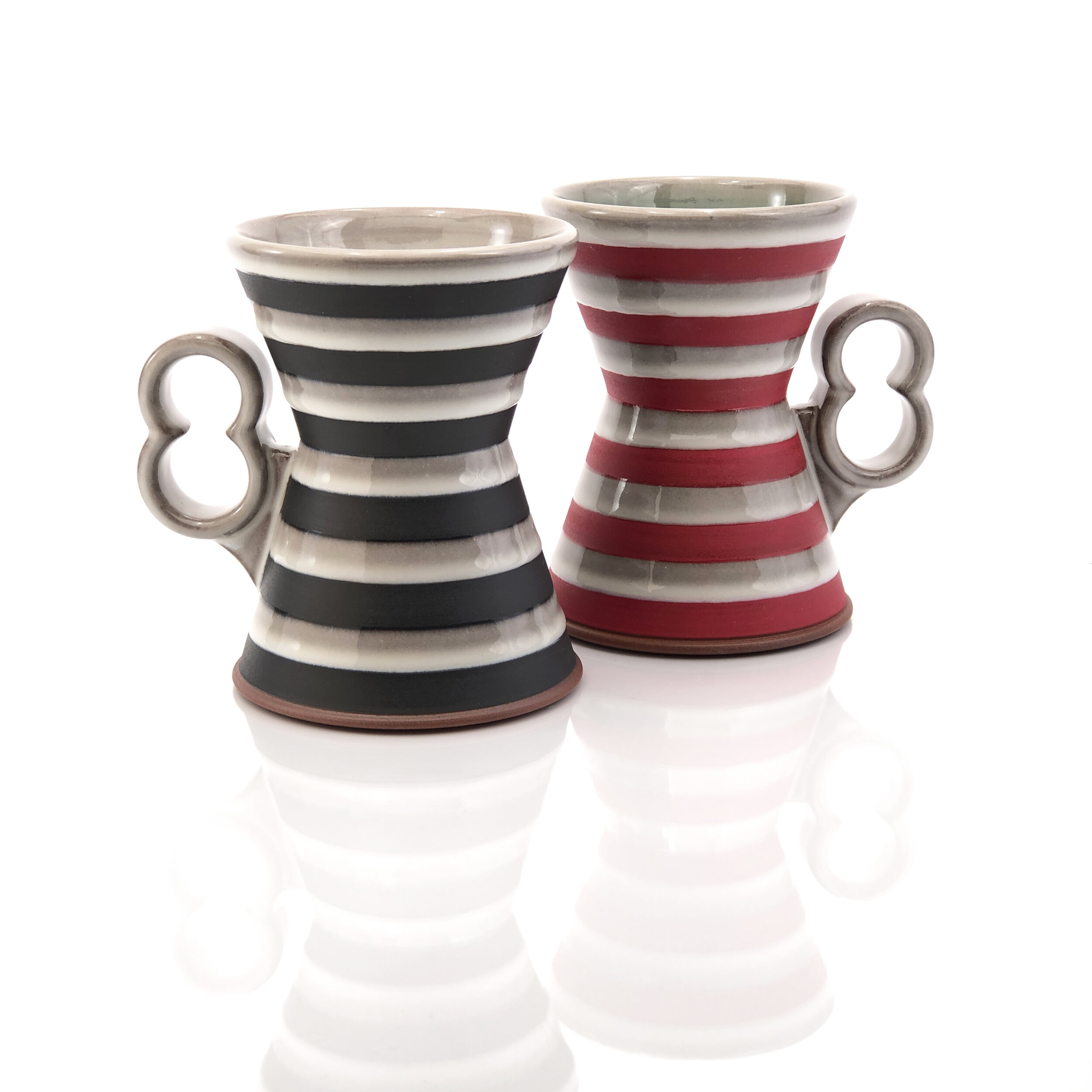 Striped Hourglass Mugs