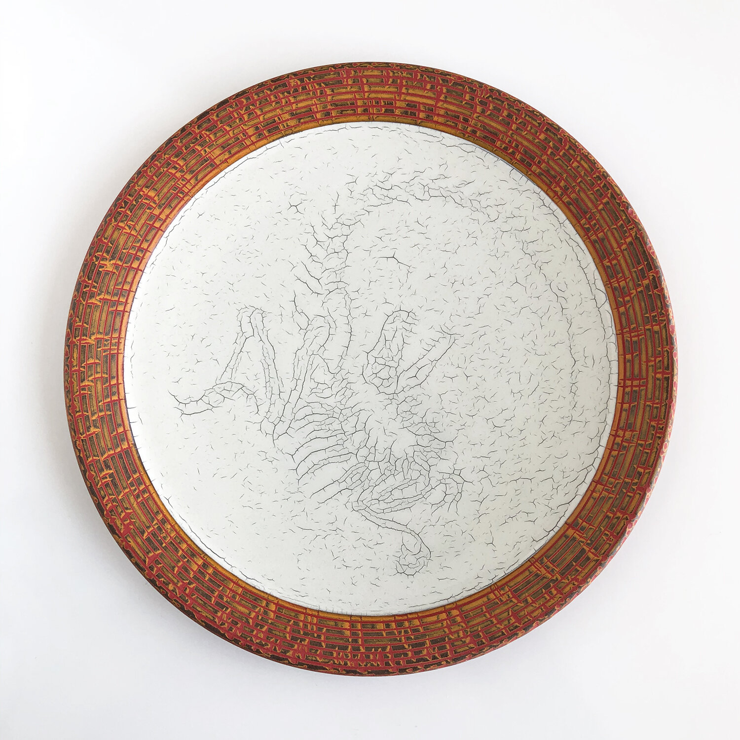 Crackle "Fossil" dinner plate