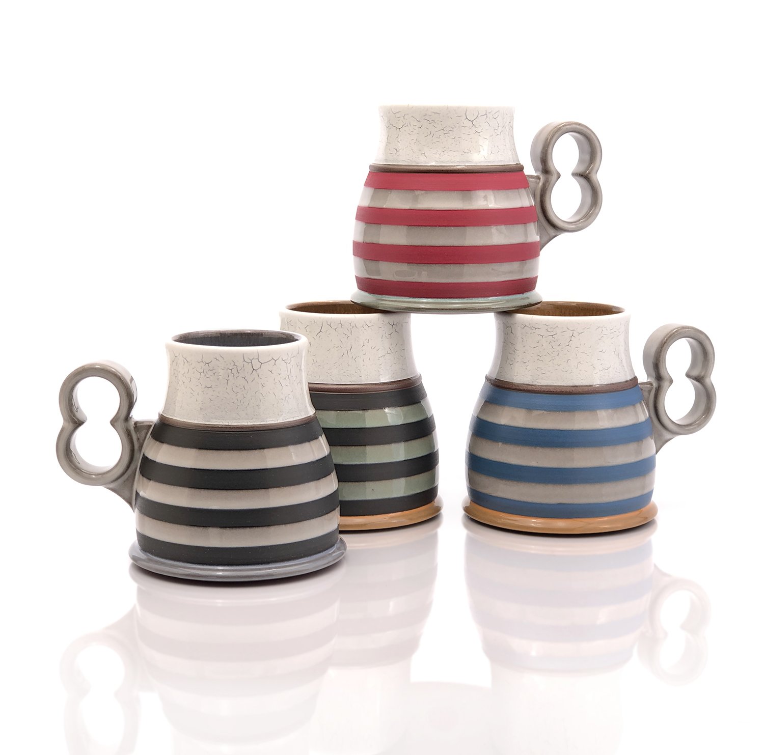 Assorted Striped Beaker Mugs