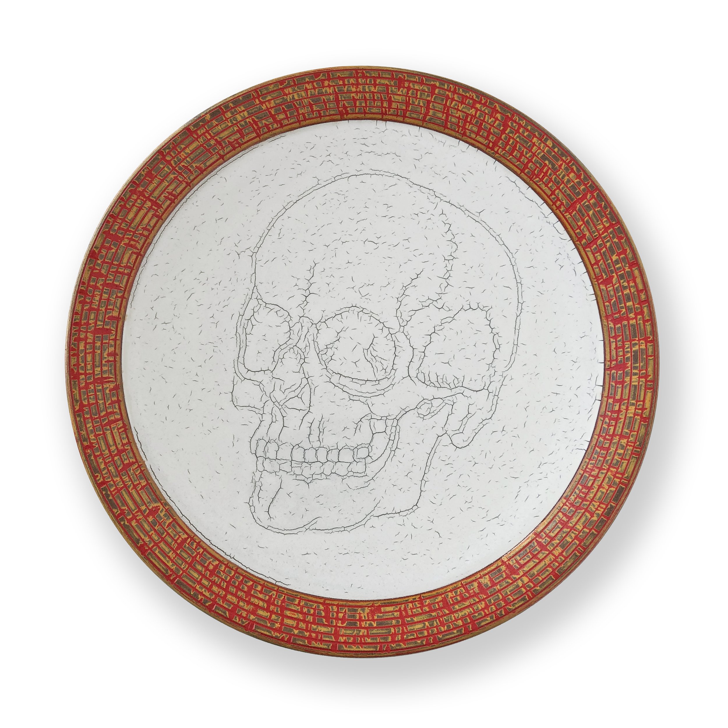 Crackle dinner plate "skull"