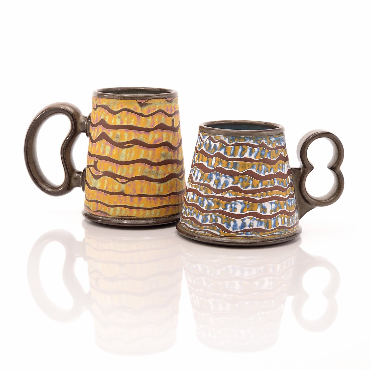 Abraded texture mugs