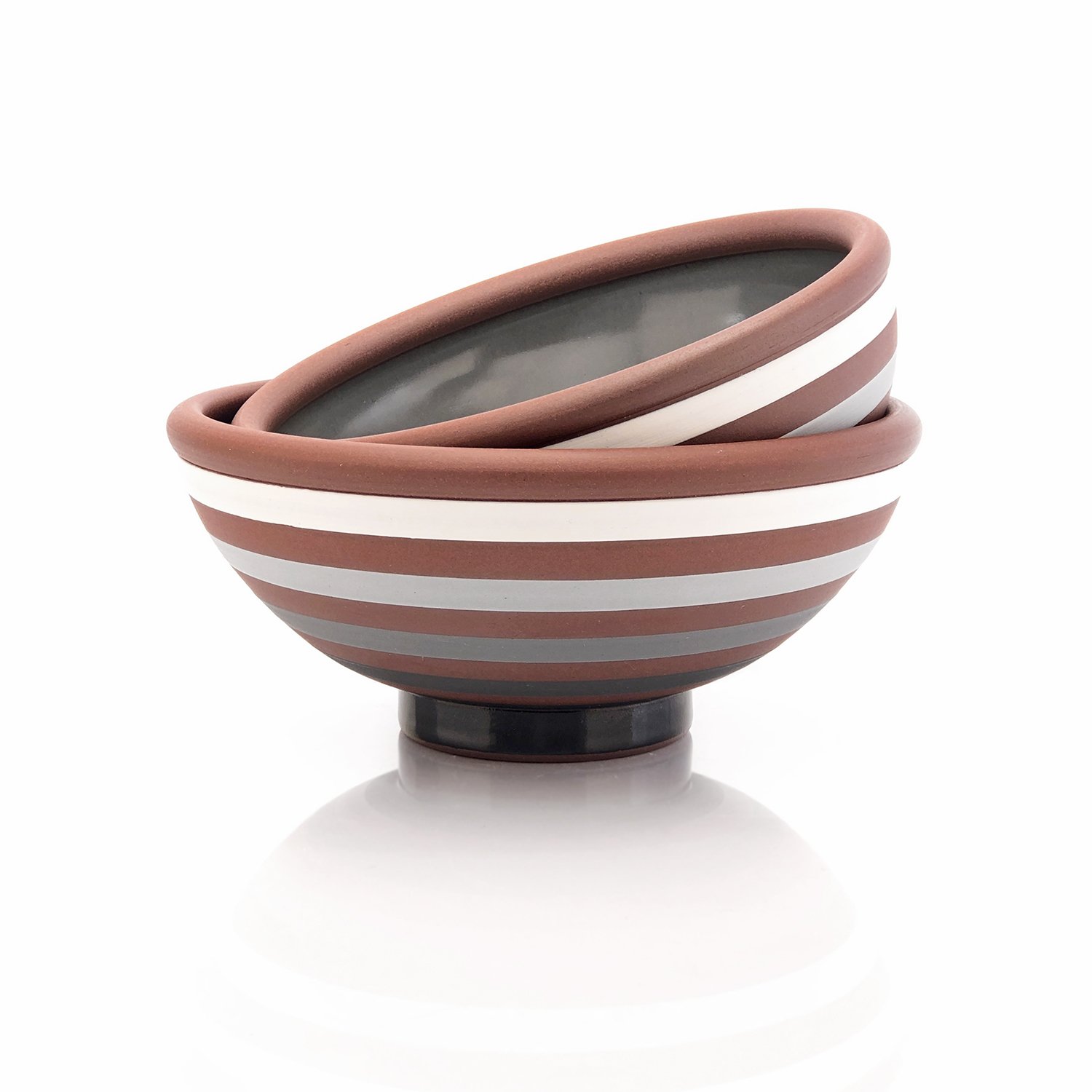 greyscale striped bowls