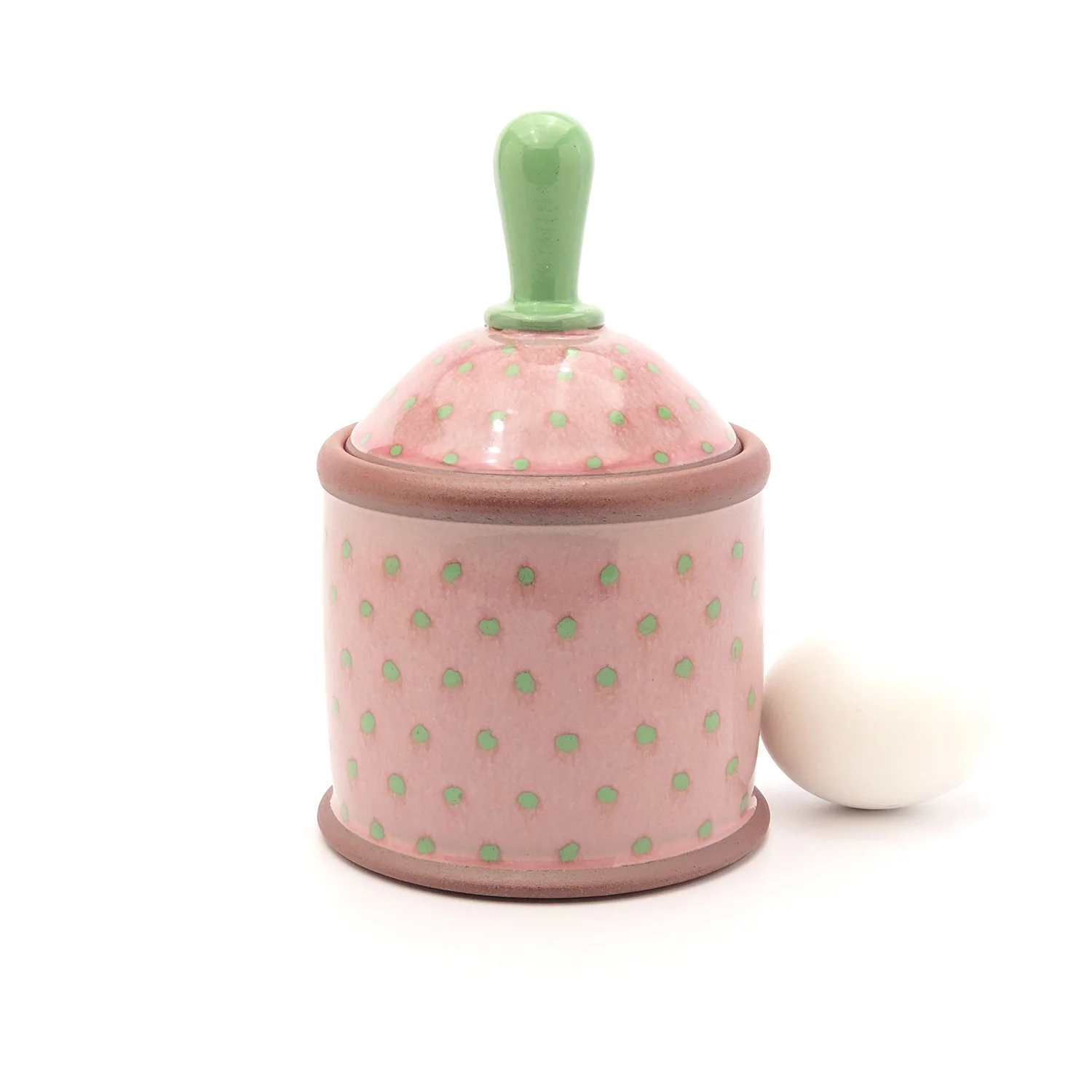12 oz. Salt jar / pink and green