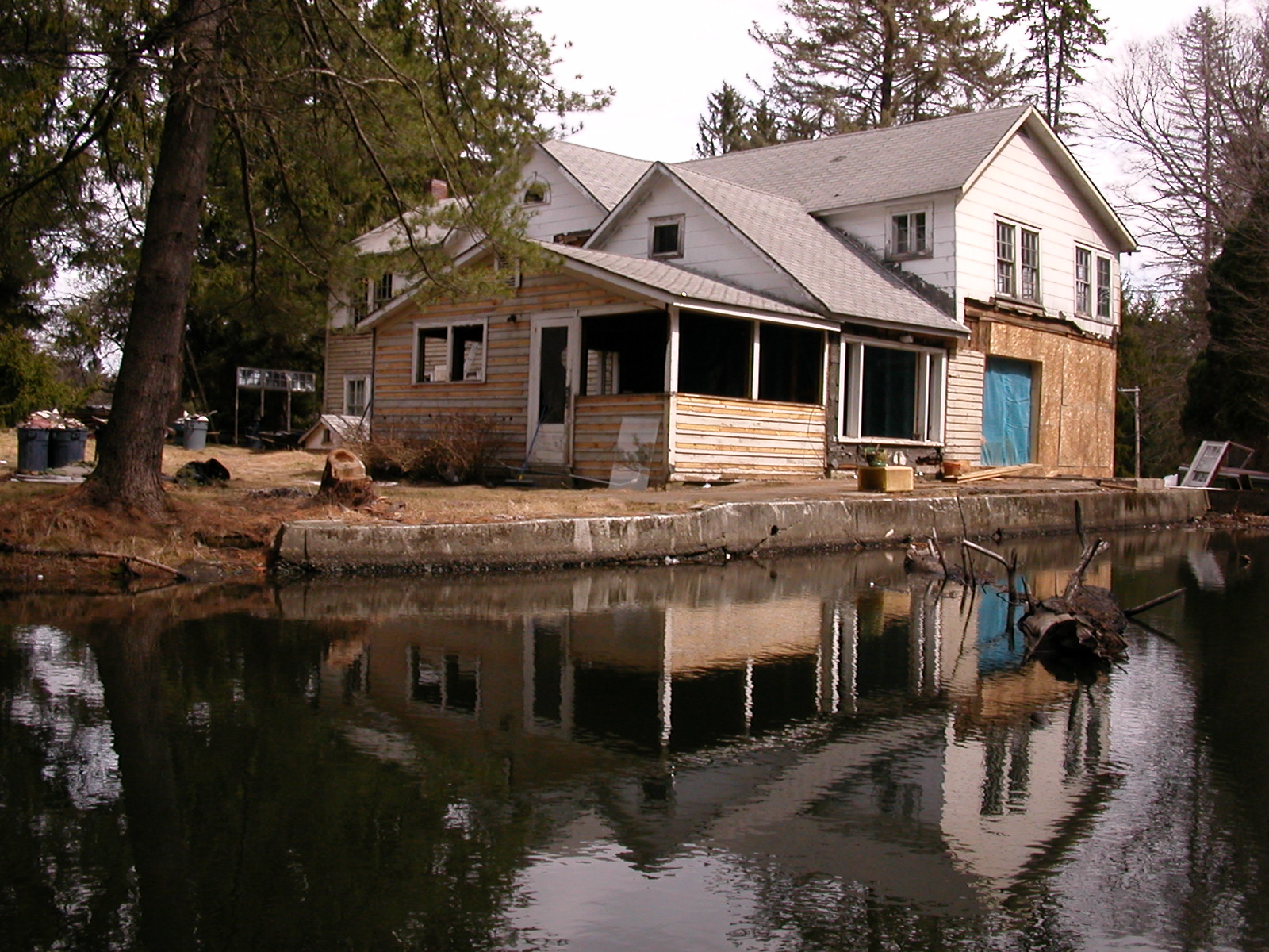 Before and after photos of the Floating Farmhouse Catskills vacation rental, wedding venue, and shoot location in upstate NY.