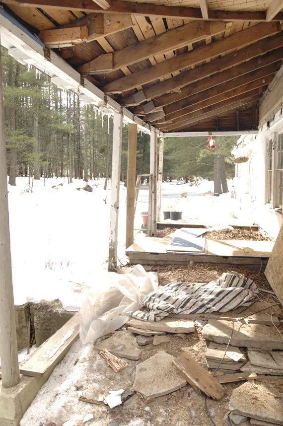 Before and after photos of the Floating Farmhouse Catskills vacation rental, wedding venue, and shoot location in upstate NY.