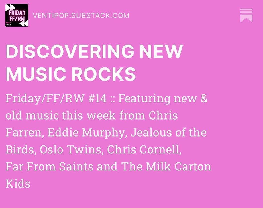 Five fave new songs this week

&quot;Cosmic Leash&quot; - @chrisfarren 
&quot;Cynic's Song&quot; - @jeliofthebirds 
&quot;Miss Yesterday&quot; - @OsloTwins 
&quot;Screaming Hallelujah&quot; - @farfromsaints 
&quot;...Remember Me?&quot; - @MilkCartonK