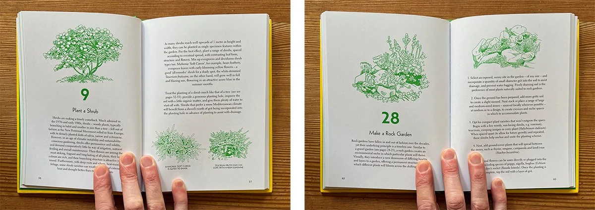 Sample pages from the book 'Fifty Things to do in the Garden'.