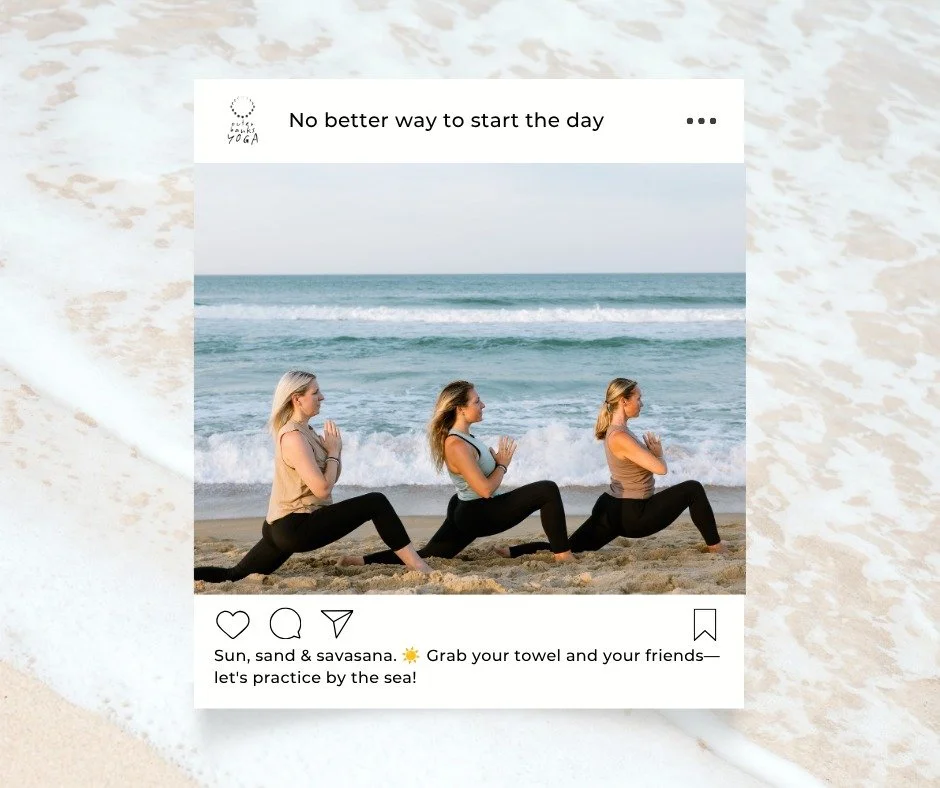 A simple morning ritual that makes your whole day feel different.
Before the crowds, before the heat, before the pace picks up &mdash; we meet at the edge of the ocean and let the shoreline set the tone. Gentle movement, steady breath, cool coastal a