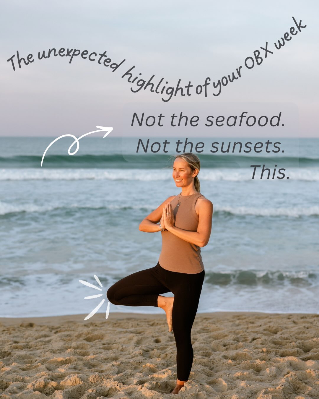 Your OBX vacation is for resting and resetting and making memories with family &amp; friends. Make the most of it with our Vacationing Yogi Pass. 7 Days of unlimited yoga. Just $60. Studio &amp; beach yoga classes at the Kitty Hawk Pier. Click the li