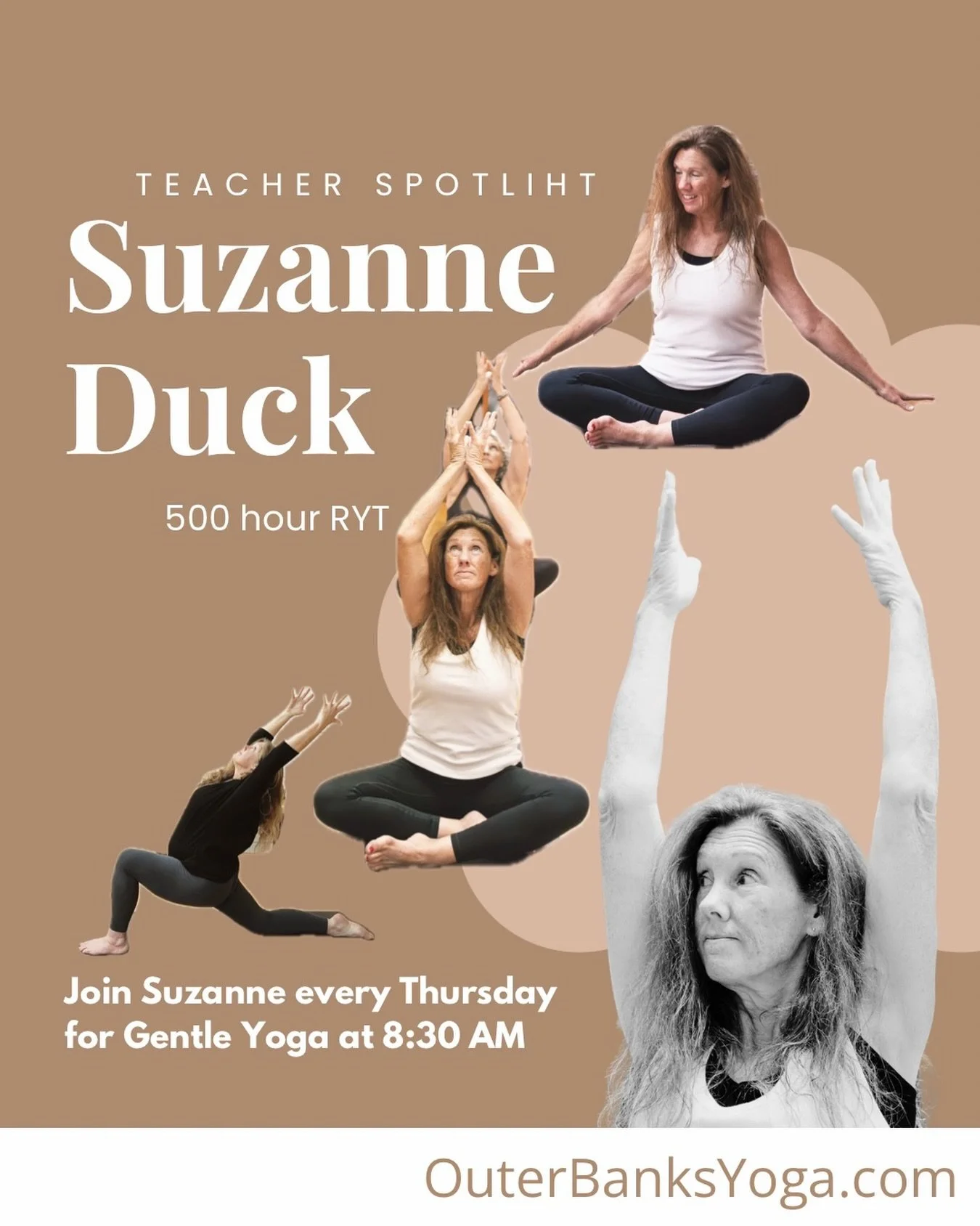 ✨ TEACHER SPOTLIGHT: SUZANNE ✨
For 35 years, Suzanne has called the Outer Banks home. Alongside her husband, she raised two boys here and over the years, she&rsquo;s cultivated a deep love for yoga, learning, and community. 💙

A 500-hour RYT, Suzann