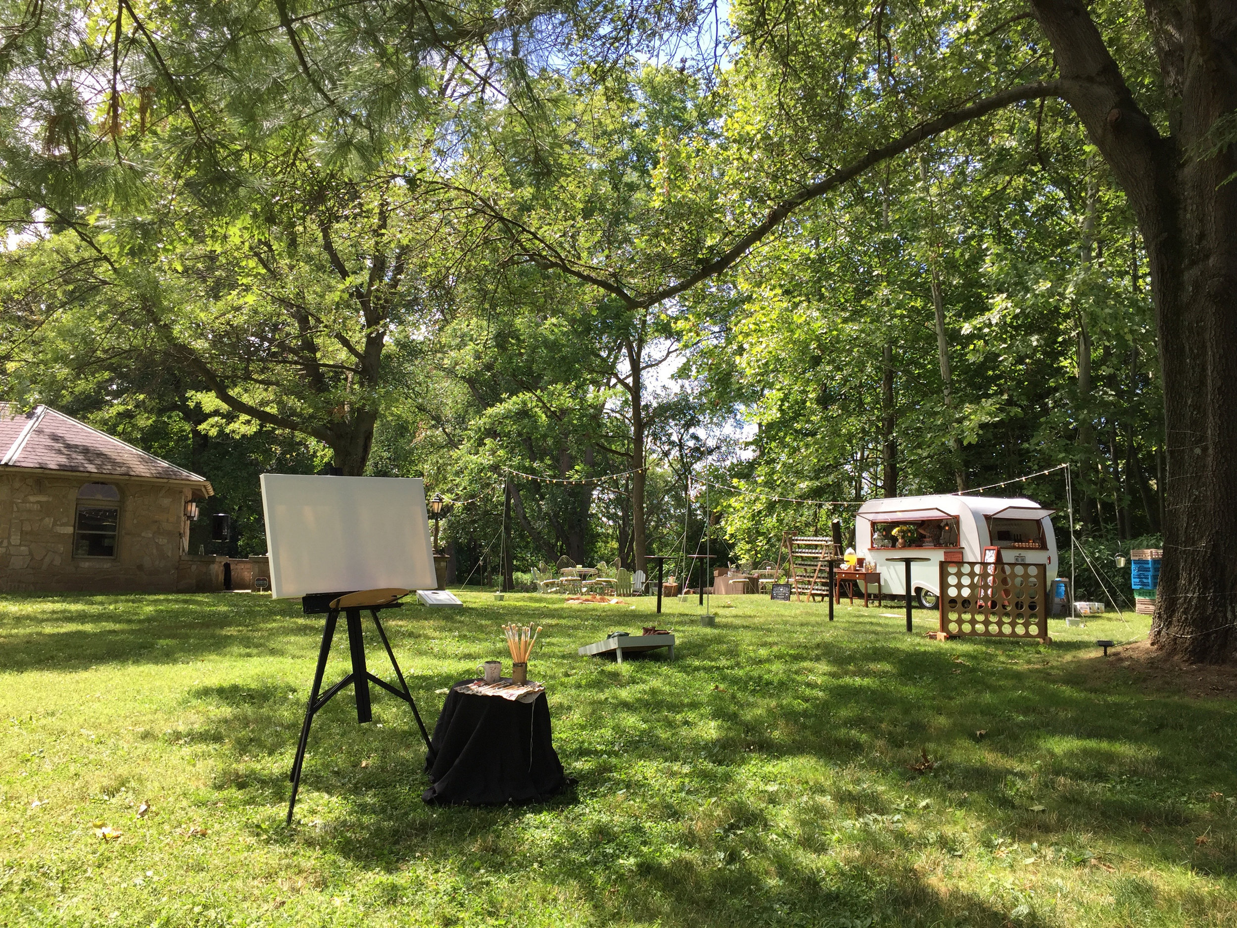 A beautiful day to be painting outdoors...