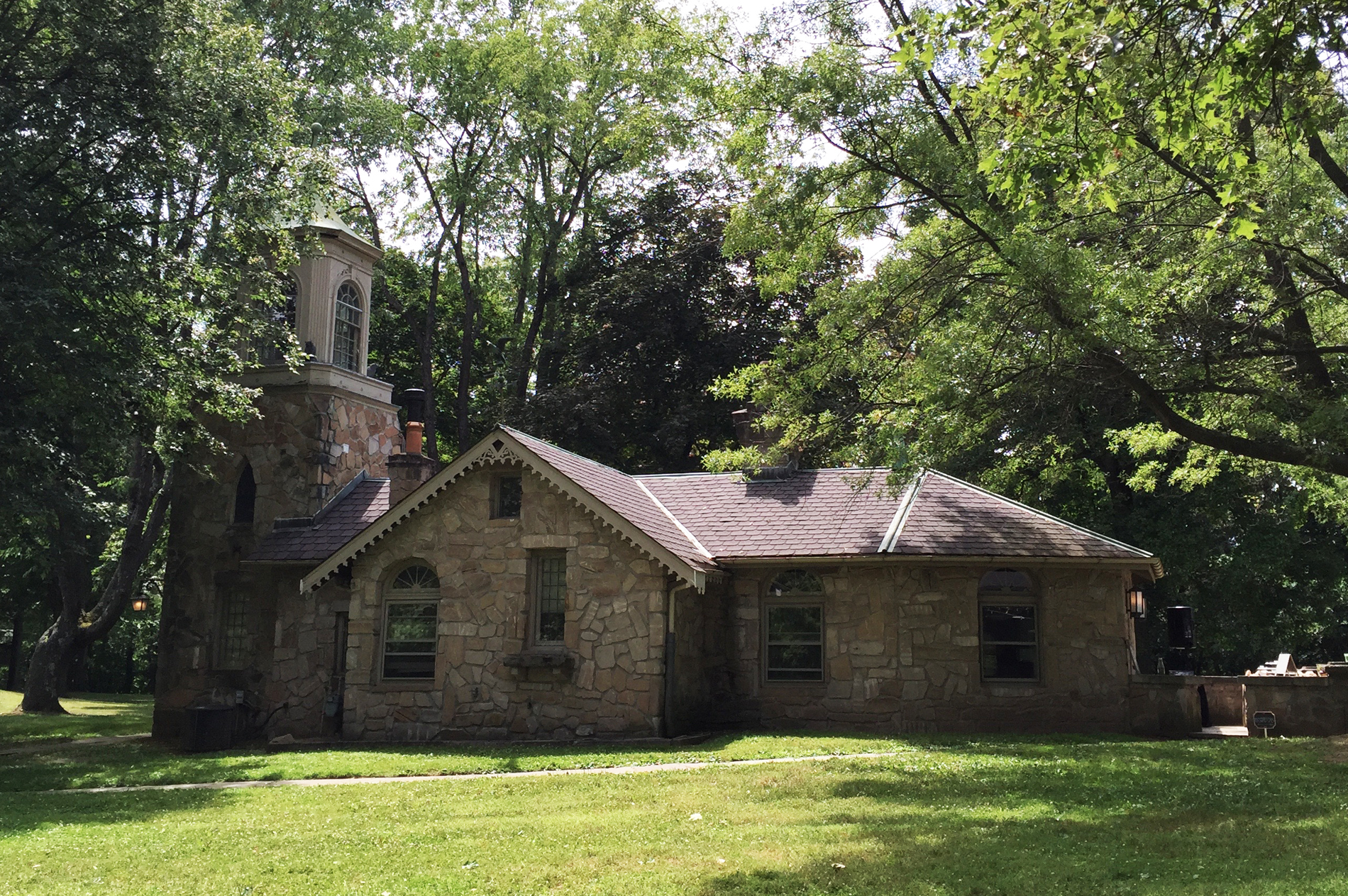 The stone cottage on Hines Hill Campus