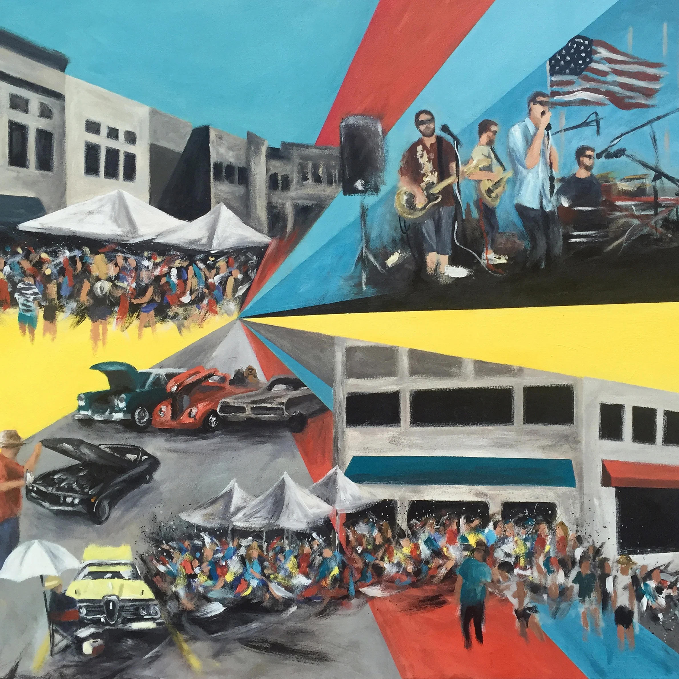 Live Event Painting - Cruisin' for Heroes at Perk-cUP! Cafe