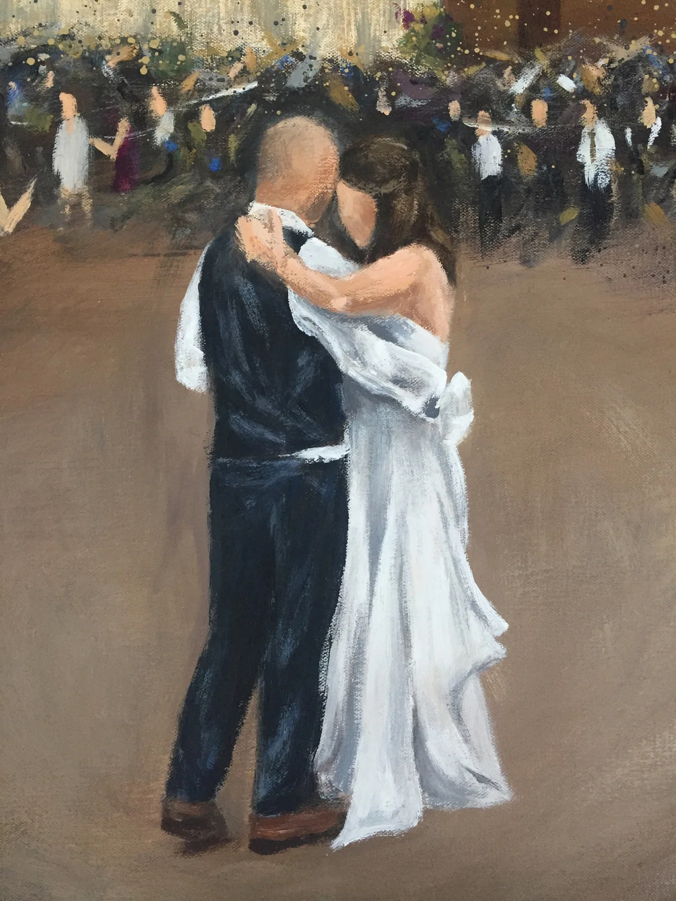 Detail closeup of the bride and groom 