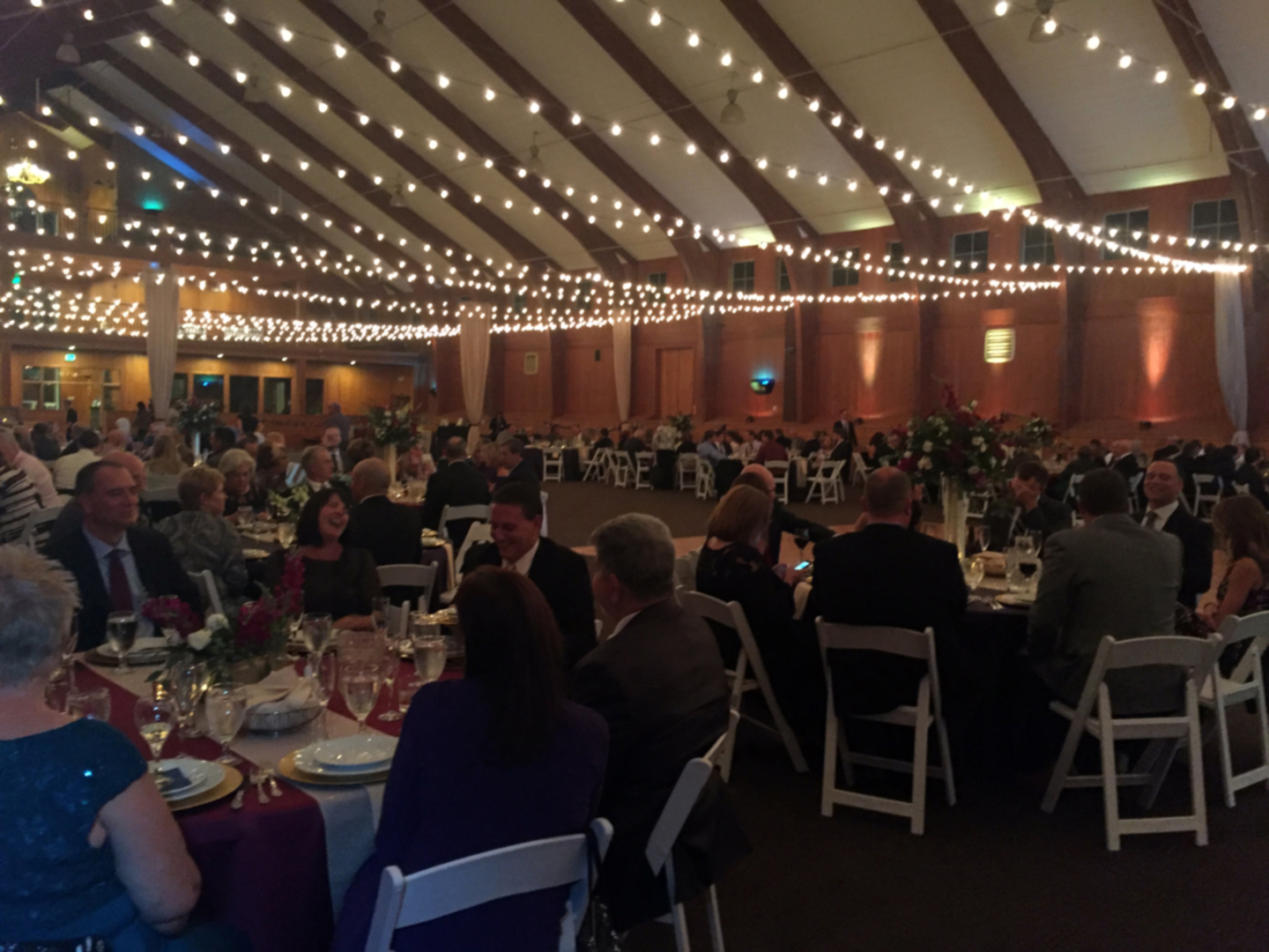 The room looking quite different now filled with wedding guests! 