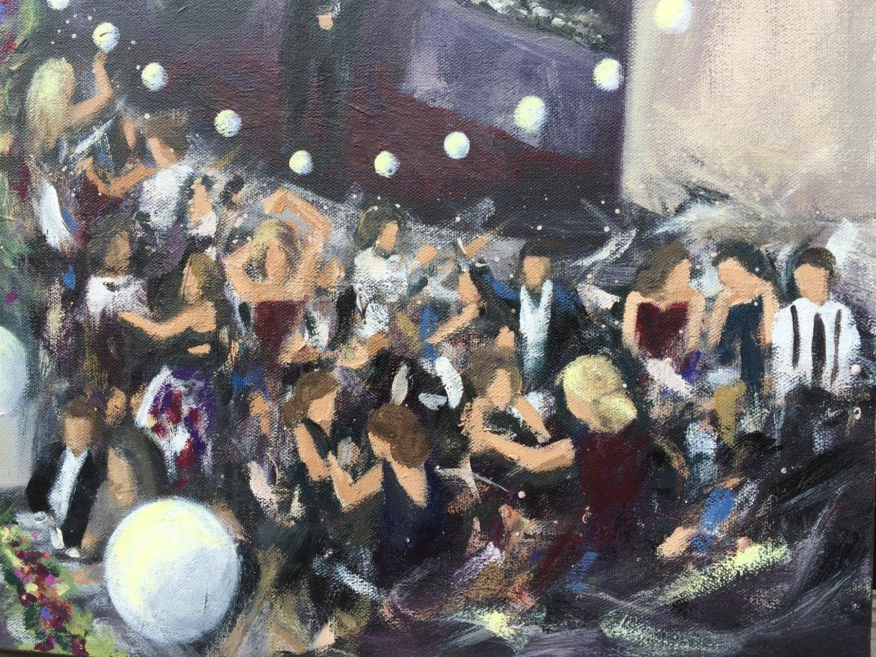 Dance Floor Detail - Live wedding painting by Cleveland Event Painter Jacqueline DelBrocco