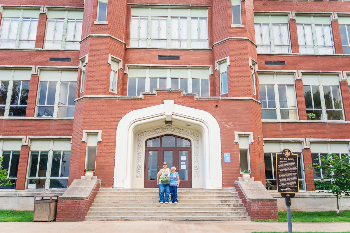 Red Brick Building, Historical Building, Northwestern Oklahoma University, Mother-Daughter Portrait, Family History, Albuquerque Family Photographer, Albuquerque Wedding Photographer