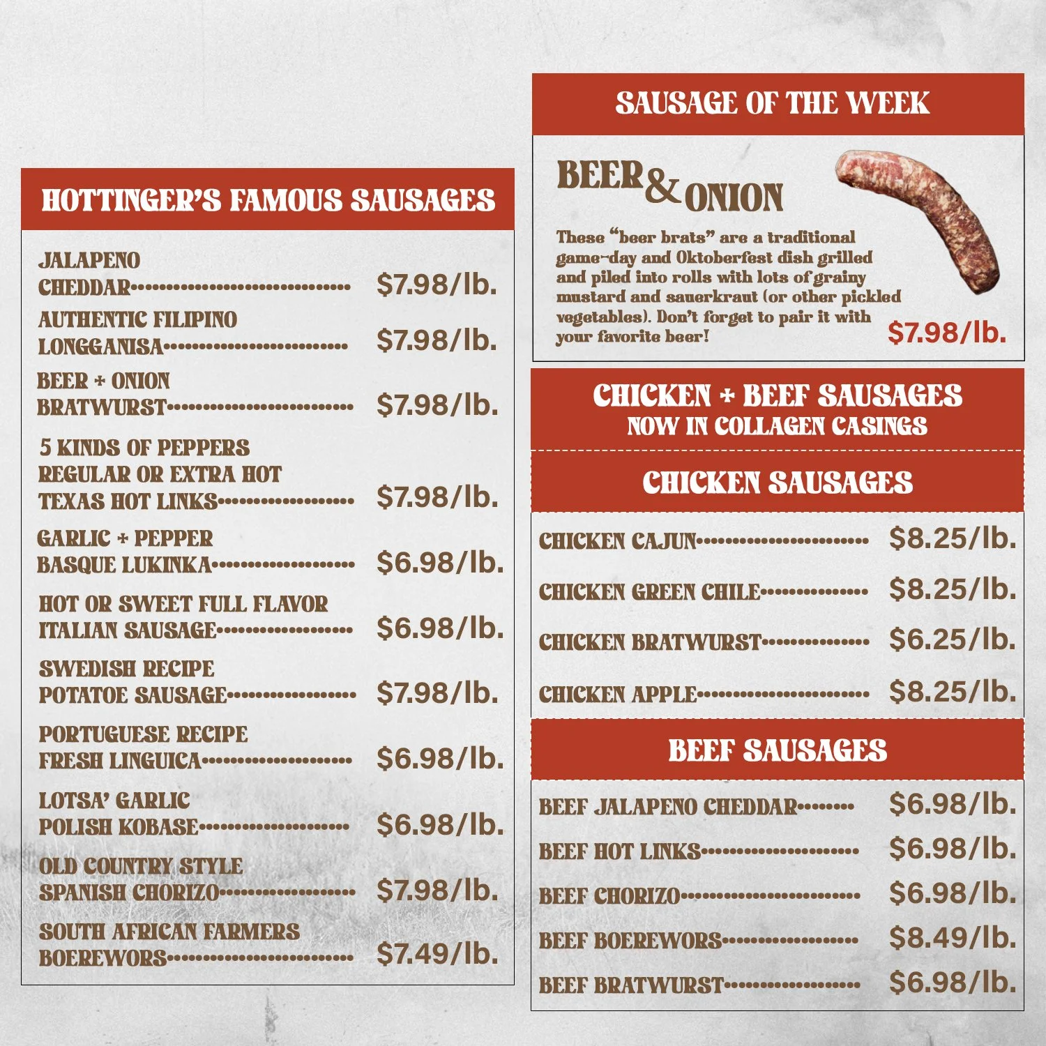 Hottinger's Weekly Special ad good through OCTOBER 10TH-OCTOBER 16TH, 2026
